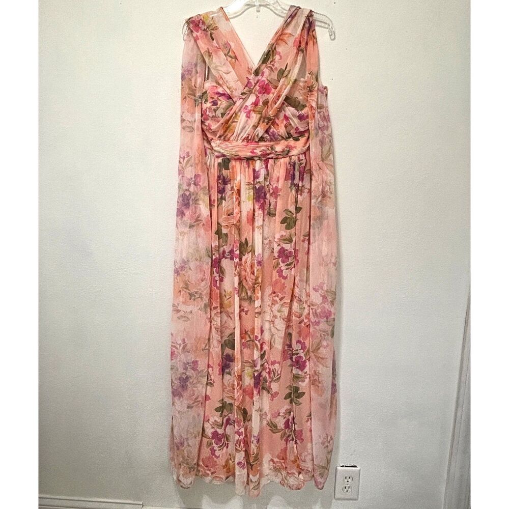 Floral Pink Maxi Dress - Sleeveless V-Neck